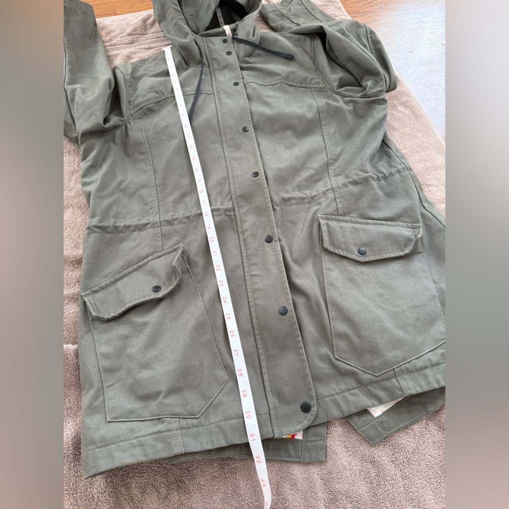 BETABRAND Women’s Morning Mess Chino Twill Green Utility Jacket Hooded - Size XL - Picture 15 of 15